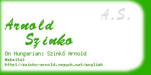 arnold szinko business card